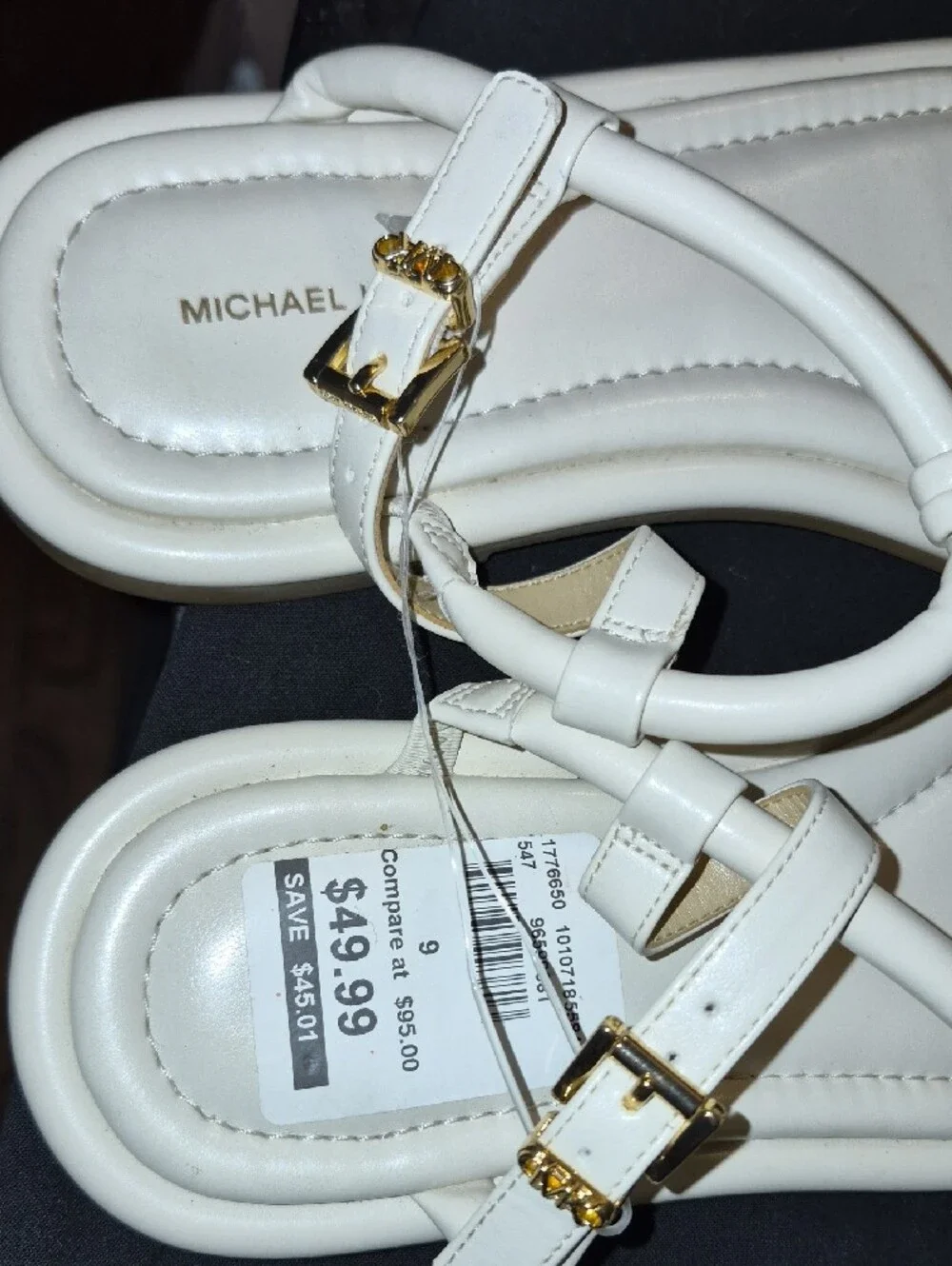 Michael Kors White Braided T-Strap Sandals Brand New! Never Worn!